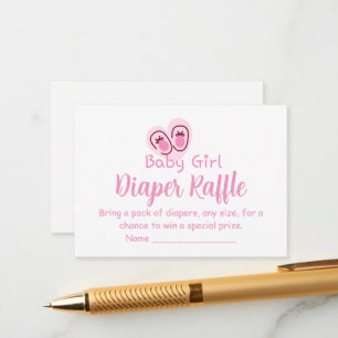 Carte D'accompagnement Tirage de couches Bébé Fille Chaussures Roses