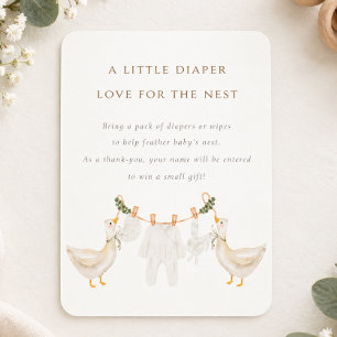 Carte D'accompagnement Tirage de Couches Bébé Oie Nid Baby Shower