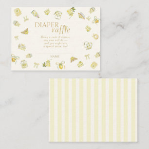 Carte D'accompagnement Tirage de Couches Lemon Tea Party