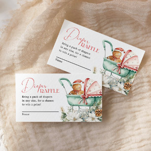 Carte D'accompagnement Tirage de Couches Noël Baby Shower Gingerbread
