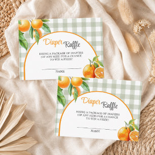 Carte D'accompagnement Tirage de Couches Orange Baby Shower