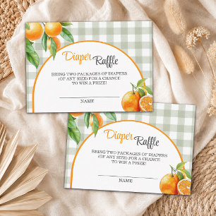 Carte D'accompagnement Tirage de Couches Orange Jumeaux Baby Shower