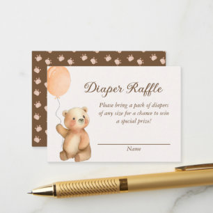 Carte D'accompagnement Tirelire Ourson à peine attendre Teddy Bear Diaper