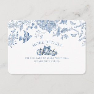 Carte D'accompagnement Toile Bleu Citrouille Vintage Détails Floral Insér