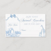 Carte D'accompagnement TOILE Bleu Safari animal bébé garçon douche (Devant)