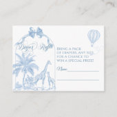 Carte D'accompagnement TOILE Bleu Safari animal bébé garçon douche (Devant)