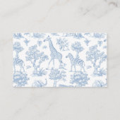 Carte D'accompagnement Toile Bleu whimsical Safari Billet de tombole de c (Dos)