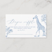 Carte D'accompagnement Toile Bleu whimsical Safari Billet de tombole de c (Devant)