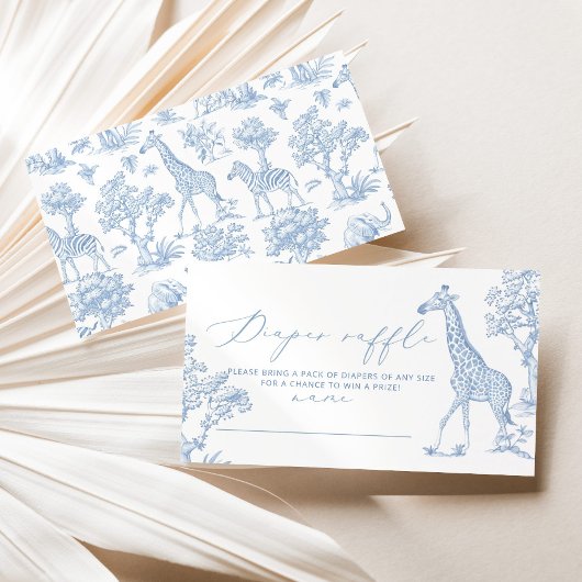 Carte D'accompagnement Toile Bleu whimsical Safari Billet de tombole de c