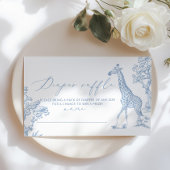 Carte D'accompagnement Toile Bleu whimsical Safari Billet de tombole de c