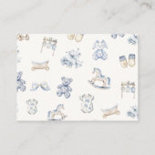 Carte D'accompagnement Toile De Jouy Baby Shower Blue Bow Books for Baby (Dos)
