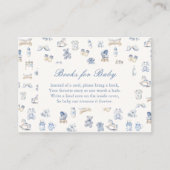 Carte D'accompagnement Toile De Jouy Baby Shower Blue Bow Books for Baby (Devant)