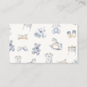 Carte D'accompagnement Toile De Jouy Baby Shower Blue Bow  Diaper Raffle (Dos)