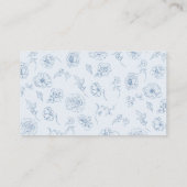 Carte D'accompagnement Toile de Jouy Blue Recette pour que la mariée soit (Dos)