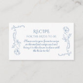 Carte D'accompagnement Toile de Jouy Blue Recette pour que la mariée soit (Devant)