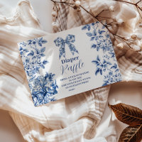 Toile De Jouy Bow Baby shower Diapper Raffle