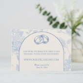 Carte D'accompagnement Toile Florale Bleu Français Riche Floral (Debout devant)