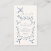 Carte D'accompagnement Toile victorienne Français Bleu Classique Mariage (Devant)