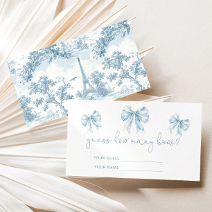 Carte D'accompagnement Tolie Blue French Combien d'arcs baby shower jeu