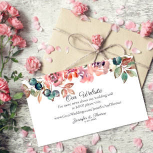 Carte D'accompagnement Tomber dans l'amour aquarelle Floral Mariage site