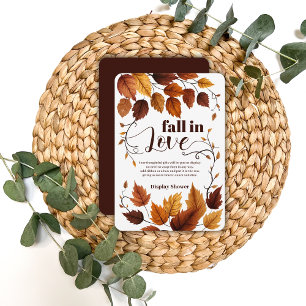 Carte D'accompagnement Tomber dans l'amour avec l'automne Feuilles Baby s