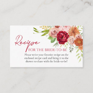 Carte D'accompagnement Tomber dans l'amour Recette de fleurs pour que la 