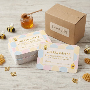 Carte D'accompagnement TOMBOLA COUCHES Bébé Abeille Révélation du Sexe