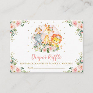 Carte D'accompagnement Tombola de couche-culotte d'animaux sauvages de