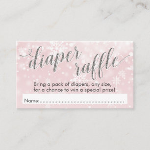 Carte D'accompagnement Tombola de couche-culotte de baby shower de rose