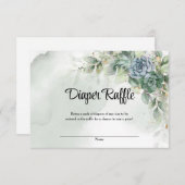 Carte D'accompagnement Tombola de couches bohème verte avec succulentes e (Devant / Derrière)