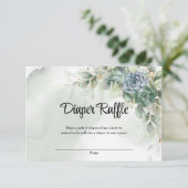 Carte D'accompagnement Tombola de couches bohème verte avec succulentes e (Debout devant)