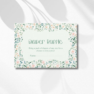 Carte D'accompagnement Tombola de Couches Fleuris Doux Prairie de Fleurs