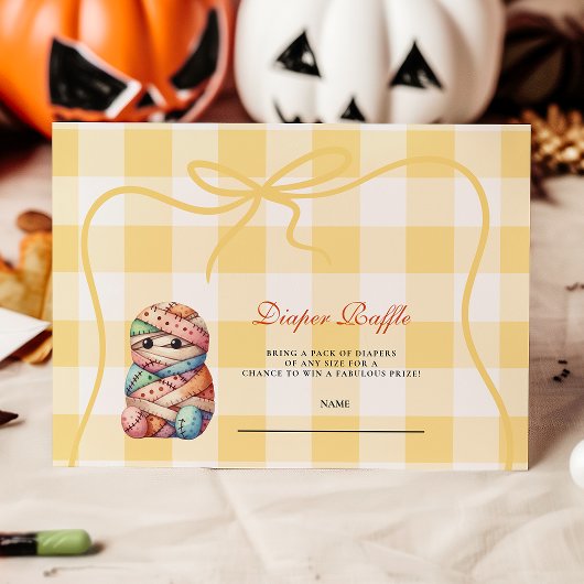 Carte D'accompagnement Tombola de Couches Halloween Patchwork Cosy