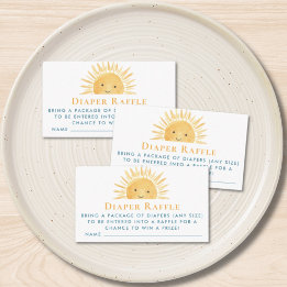 Carte D'accompagnement Tombola de Couches pour Bébé Soleil
