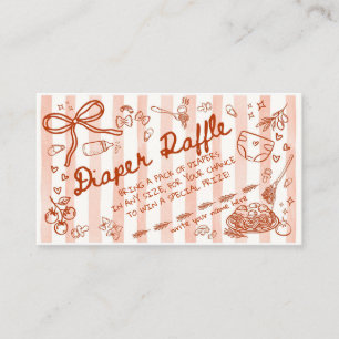 Carte D'accompagnement Tombola de Couches Thème Italien Boulette de Viand
