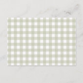 Carte D'accompagnement Tombola de la sage gingham pour bébé (Dos)