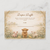 Carte D'accompagnement Tombola de langes Prairie de la grange rustique (Devant)