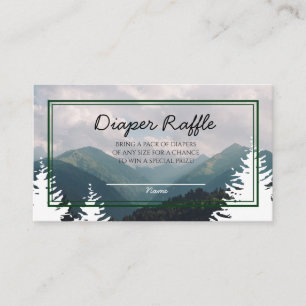 Carte D'accompagnement Tombola rustique de couche-culotte de baby shower