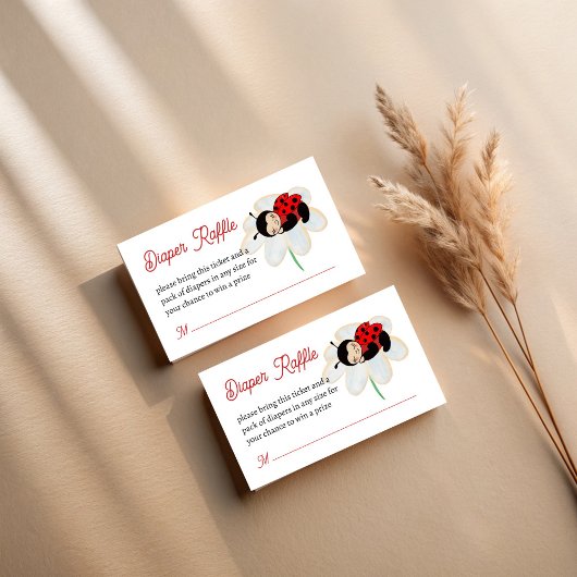 Carte D'accompagnement tombole de baby shower de Ladybug