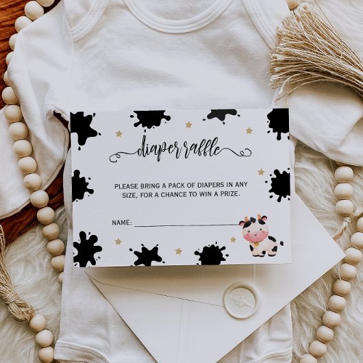 Carte D'accompagnement tombole de la couche d'aquarelle de vache