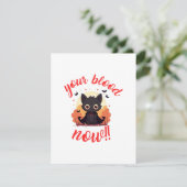 Carte D'accompagnement TON SANG MAINTENANT !! - Chat vampire (Debout devant)