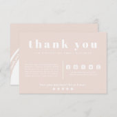 Carte D'accompagnement Tons de Terre Roses Merci pour Votre Commande Peti (Devant / Derrière)