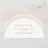 Carte D'accompagnement Tons de Terre Roses Merci pour Votre Commande Peti (Dos)