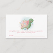 Carte D'accompagnement Tortue de mer Florale Baby shower rose (Devant)