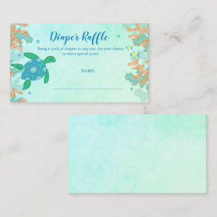 Carte D'accompagnement Tortue Raffle Sous Le Baby shower De Mer