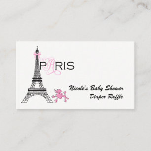 Carte D'accompagnement Tour Eiffel Bow rose Paris France Raffin de couche