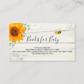 Carte D'accompagnement Tournesol abeilles mignonnes bois rustique demande (Devant)