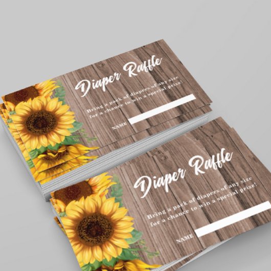 Carte D'accompagnement Tournesol automne | Rafle de couches| Baby shower