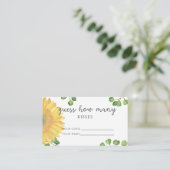 Carte D'accompagnement Tournesol devine combien de baisers jeu de mariage (Debout devant)