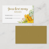 Carte D'accompagnement Tournesol devinez combien de baisers jeu nuptiale (Devant / Derrière)